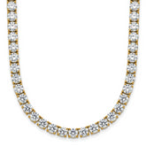 14k 39 3/4 carat Lab Grown Diamond VS+ F+ Complete Round 22 inch Straight Tennis Necklace